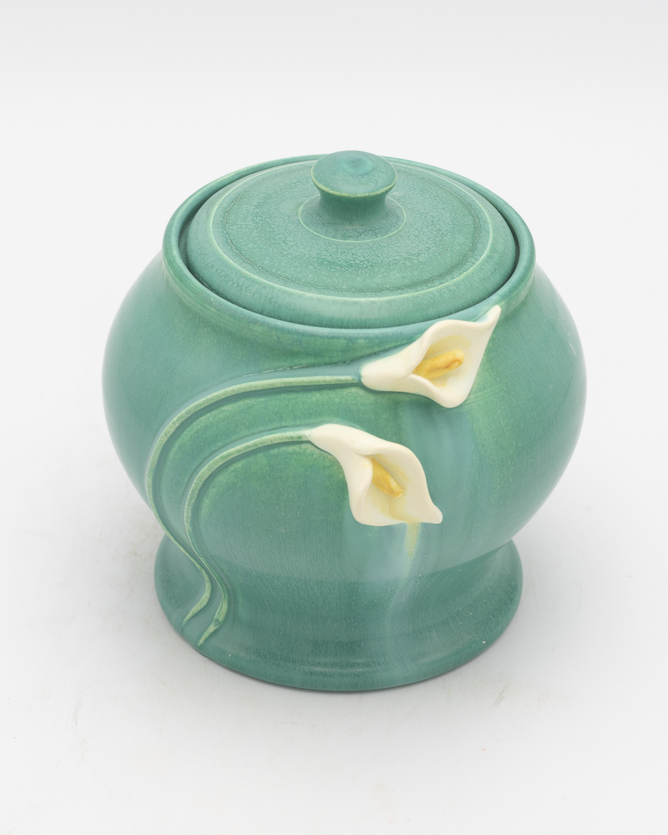 Calla Lily Small Customizable Lidded Urn in Seaspray Blue - Ephraim Pottery - Image 2