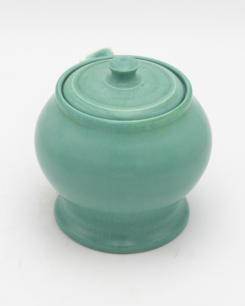 Calla Lily Small Customizable Lidded Urn in Seaspray Blue - Ephraim Pottery - Image 3